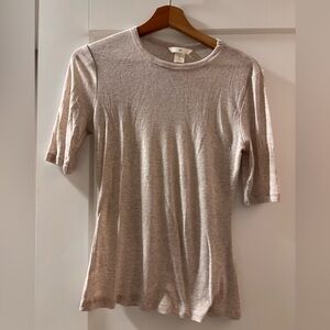 H&M Beige Short Sleeve Fine Knit T-Shirt